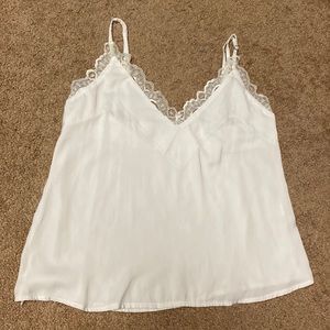 white lace trim tank top